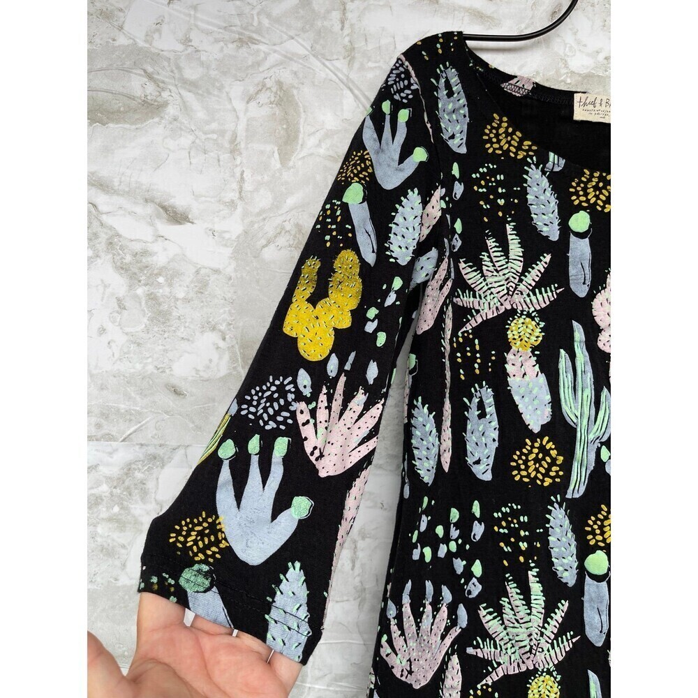 Thief And Bandit Floral Cactus Saguaro Hand Painted Tunic Dress Small — image 3 of 7